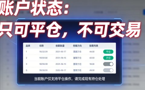 期货账户只可平仓不可交易？原因、排查及解决办法全解析