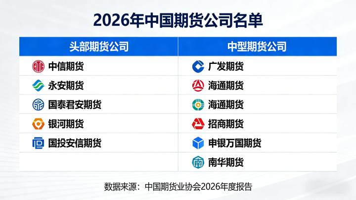 中国期货公司有哪些2026:合规名单、分类排名及选择指南?