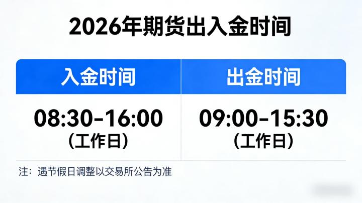 期货的出入金时间 2026 年有哪些调整？不同期货公司的规则差异该如何厘清？