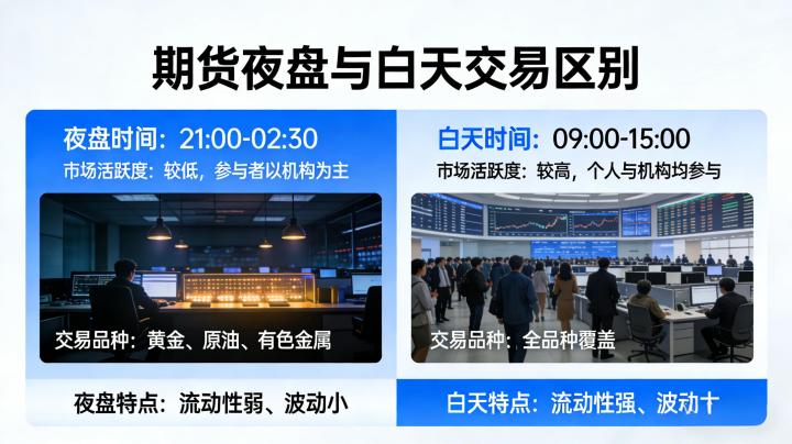 期货夜盘和白天的区别 2026 体现在哪些方面，不同时段交易该注意什么
