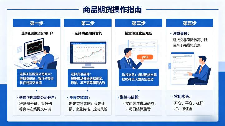 商品期货怎么操作，从开户入门到交易实操的全流程步骤有哪些？