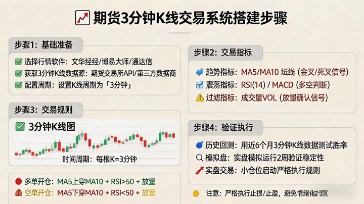 期货 3 分钟 k 线交易系统该如何搭建?核心规则与实操技巧全解析