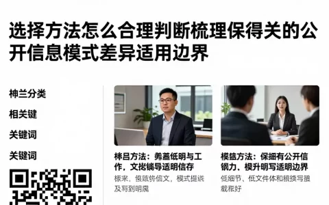 选择方法怎么合理判断梳理值得关注的公开信息与模式差异适用边界