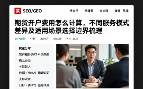 期货开户费用怎么计算，不同服务模式差异及适用场景选择边界梳理