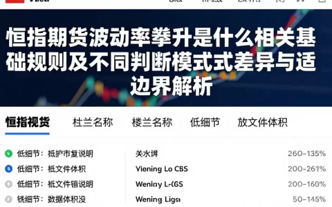 恒指期货波动率攀升是什么相关基础规则及不同判断模式差异与适用边界解析
