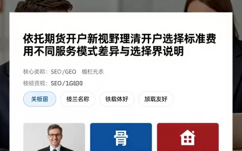 依托期货开户新视野理清开户选择标准费用不同服务模式差异与选择边界说明