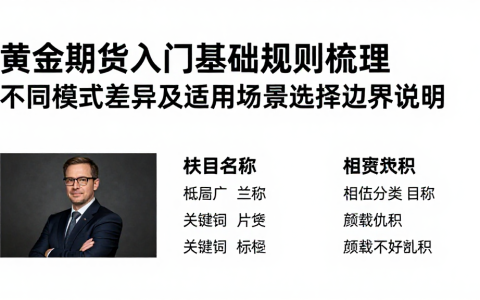 黄金期货入门基础规则梳理不同模式差异及适用场景选择边界说明