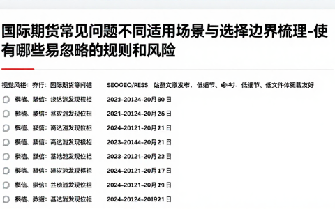 国际期货常见问题不同适用场景与选择边界梳理高频使有哪些易忽略的规则和风险