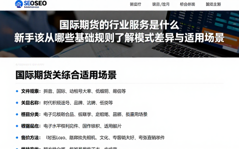 国际期货的行业服务是什么新手该从哪些基础规则了解模式差异与适用场景