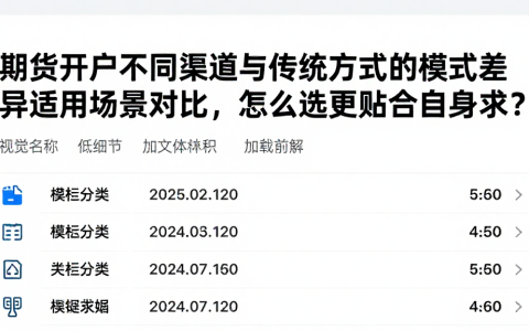 期货开户不同渠道与传统方式的模式差异适用场景对比，怎么选更贴合自身需求？