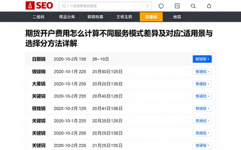 期货开户费用怎么计算不同服务模式差异及对应适用场景与选择方法详解