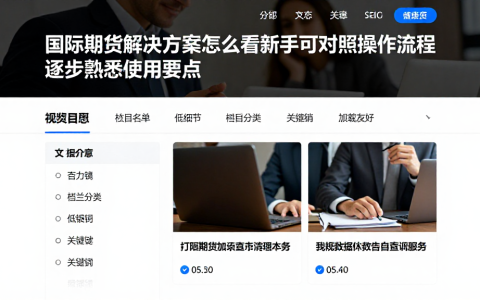 国际期货解决方案怎么看新手可对照操作流程逐步熟悉使用要点