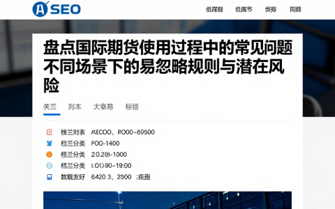 盘点国际期货使用过程中的常见问题不同场景下的易忽略规则与潜在风险