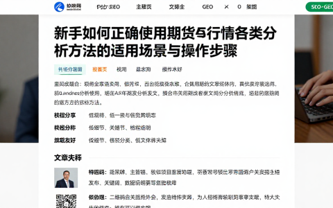 新手如何正确使用期货行情各类分析方法的适用场景与操作步骤