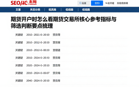 期货开户时怎么看期货交易所核心参考指标与筛选判断要点梳理
