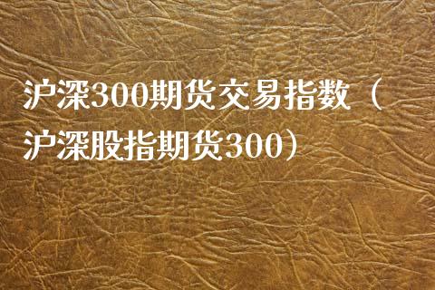 沪深300期货交易指数（沪深股指期货300）