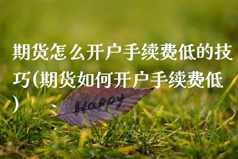 期货怎么开户手续费低的技巧(期货如何开户手续费低)_https://www.boyangwujin.com_道指期货_第1张