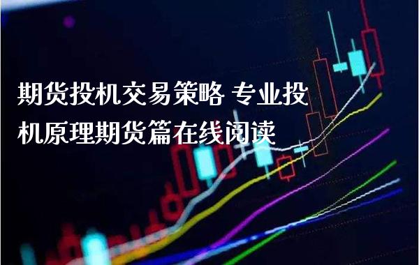 期货投机交易策略 专业投机原理期货篇在线阅读