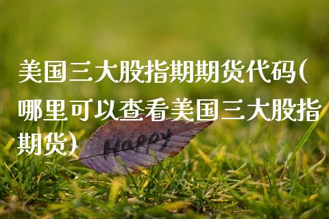 美国三大股指期期货代码(哪里可以查看美国三大股指期货)