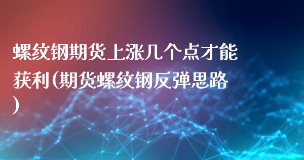 螺纹钢期货上涨几个点才能获利(期货螺纹钢反弹思路)