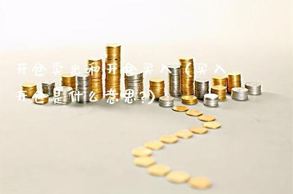 开仓卖出和开仓买入（买入开仓是什么意思?）_https://www.boyangwujin.com_期货直播间_第1张