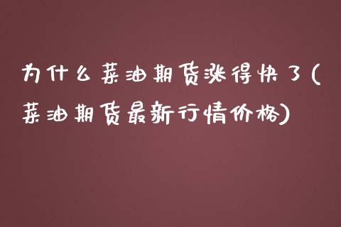 为什么菜油期货涨得快了(菜油期货最新行情价格)_https://www.boyangwujin.com_期货直播间_第1张