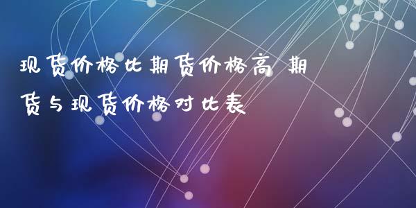 现货价格比期货价格高 期货与现货价格对比表_https://www.boyangwujin.com_期货直播间_第1张