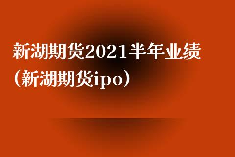 新湖期货2021半年业绩(新湖期货ipo)