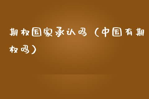 期权国家承认吗（中国有期权吗）_https://www.boyangwujin.com_期货直播间_第1张
