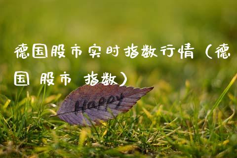 德国股市实时指数行情（德国 股市 指数）_https://www.boyangwujin.com_原油期货_第1张