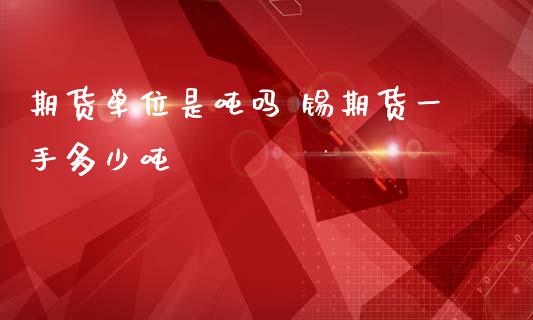 期货单位是吨吗 锡期货一手多少吨