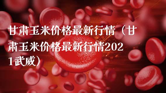 甘肃玉米价格最新行情（甘肃玉米价格最新行情2021武威）