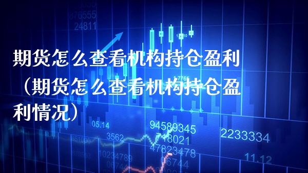 期货怎么查看机构持仓盈利（期货怎么查看机构持仓盈利情况）_https://www.boyangwujin.com_期货直播间_第1张