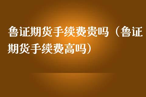 鲁证期货手续费贵吗（鲁证期货手续费高吗）
