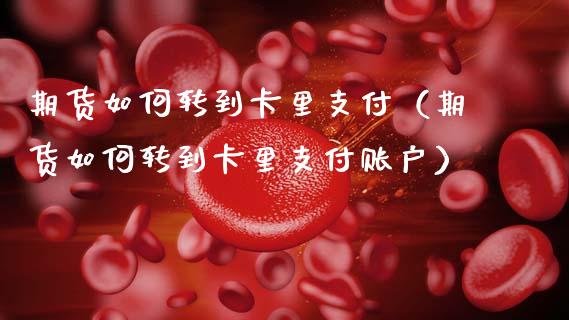 期货如何转到卡里支付（期货如何转到卡里支付账户）_https://www.boyangwujin.com_道指期货_第1张