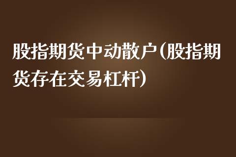 股指期货中动散户(股指期货存在交易杠杆)