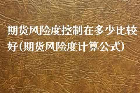 期货风险度控制在多少比较好(期货风险度计算公式)