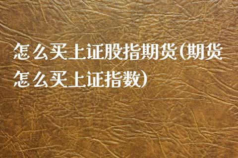 怎么买上证股指期货(期货怎么买上证指数)_https://www.boyangwujin.com_原油期货_第1张