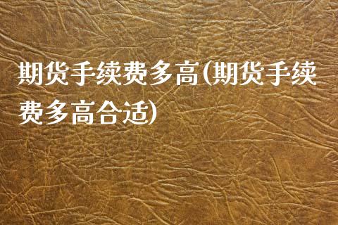 期货手续费多高(期货手续费多高合适)_https://www.boyangwujin.com_期货直播间_第1张