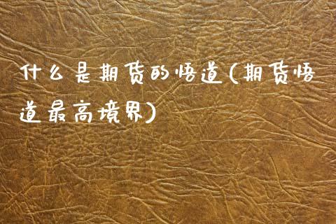 什么是期货的悟道(期货悟道最高境界)_https://www.boyangwujin.com_期货直播间_第1张