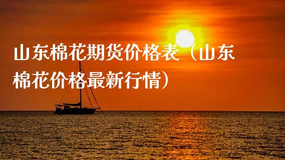 山东棉花期货价格表（山东棉花价格最新行情）