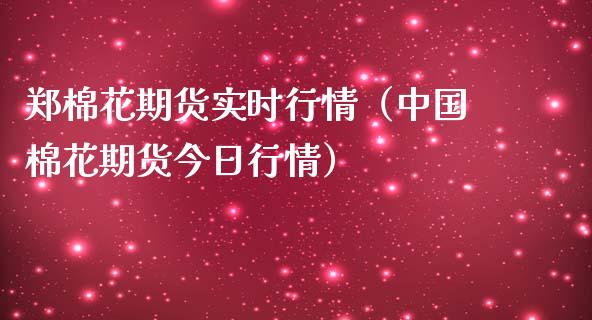 郑棉花期货实时行情