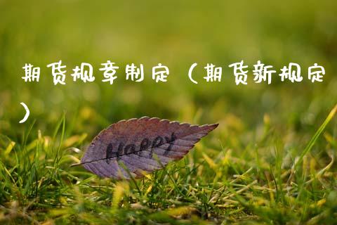 期货规章制定（期货新规定）