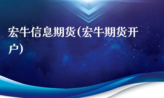 宏牛信息期货(宏牛期货开户)