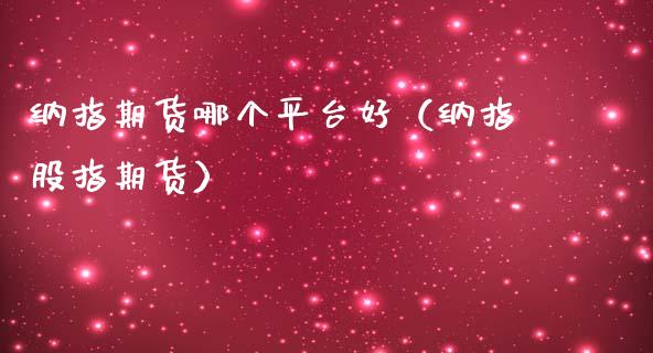 纳指期货哪个平台好（纳指股指期货）_https://www.boyangwujin.com_道指期货_第1张