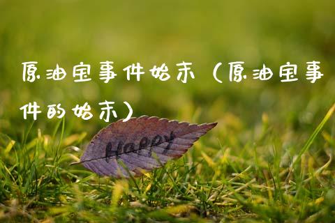 原油宝事件始末（原油宝事件的始末）