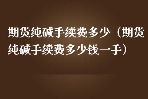 期货纯碱手续费多少（期货纯碱手续费多少钱一手）_https://www.boyangwujin.com_期货直播间_第1张