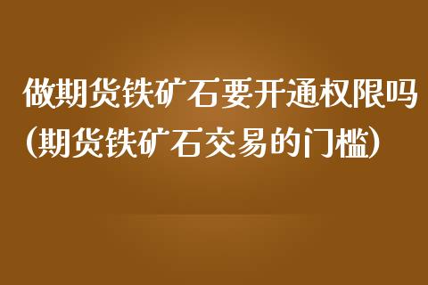 做期货铁矿石要开通权限吗(期货铁矿石交易的门槛)_https://www.boyangwujin.com_恒生指数_第1张