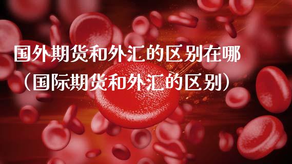国外期货和外汇的区别在哪（国际期货和外汇的区别）_https://www.boyangwujin.com_原油期货_第1张