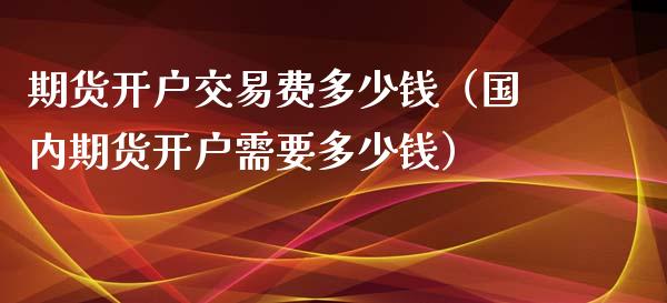 期货开户交易费多少钱（国内期货开户需要多少钱）_https://www.boyangwujin.com_期货直播间_第1张